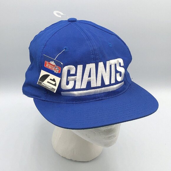 Vintage 1990s Eastport New York Giants Blue Snapback Football Hat New with Tag